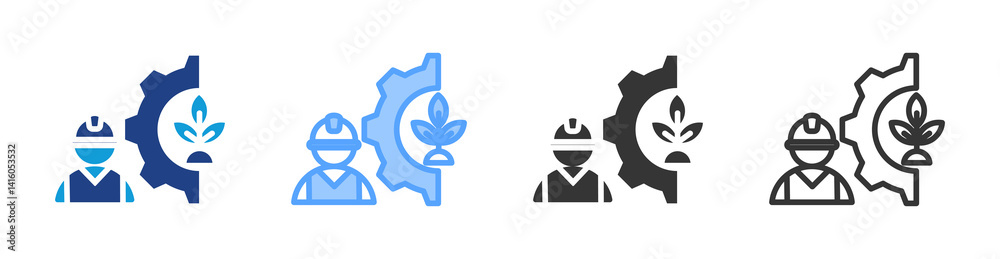 Poster Environmental Engineering icon set multiple style collection