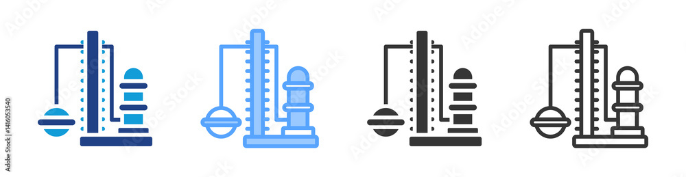 Poster Petroleum Refining icon set multiple style collection