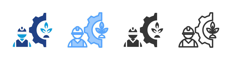 Environmental Engineering icon set multiple style collection