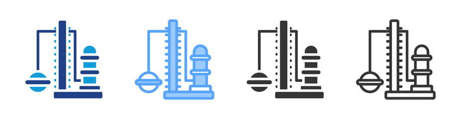 Petroleum Refining icon set multiple style collection