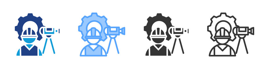 Surveying icon set multiple style collection