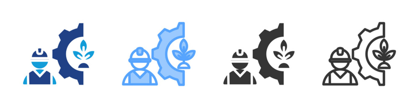Environmental Engineering icon set multiple style collection
