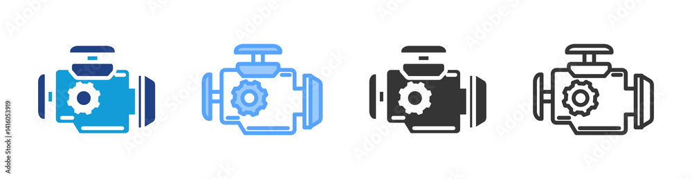 Poster Engines icon set multiple style collection