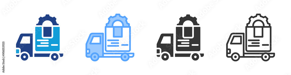 Poster transportation product icon set multiple style collection