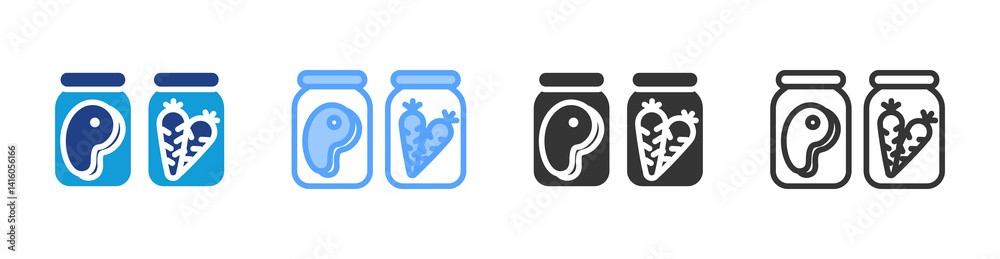 Poster food preservation icon set multiple style collection