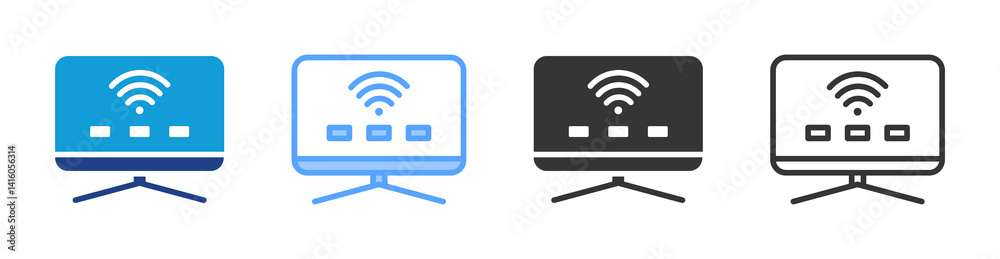 Poster Smart Tv icon set multiple style collection