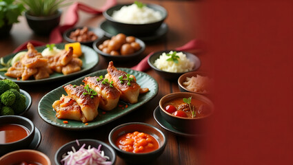 Culinary Traditions of Dragon Boat Festival: Time-Honored Recipes & Cultural Artistry in Festive Spirit - Formal Photography with Empty Space for Text