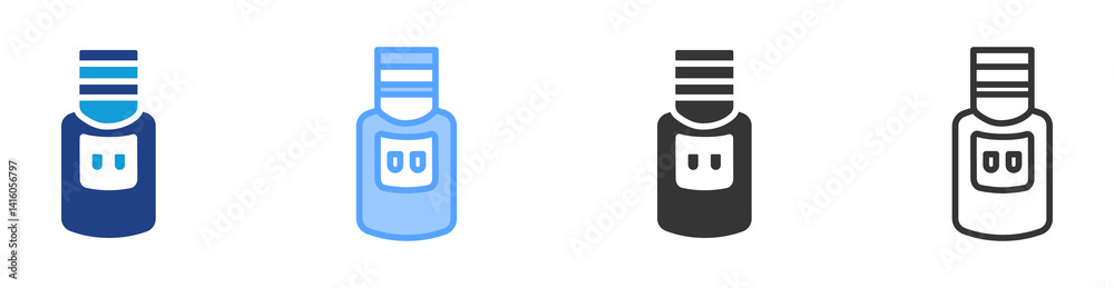 Poster water cooler icon set multiple style collection
