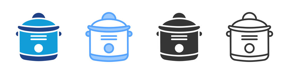 Crockpot icon set multiple style collection