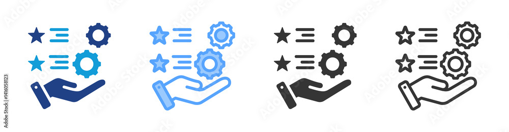 Aufkleber Features icon set multiple style collection