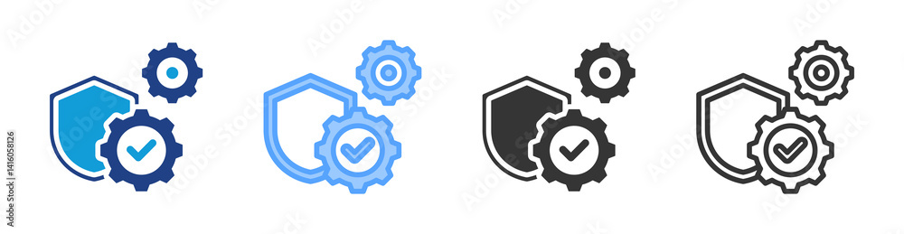 Poster Authentication Mechanisms icon set multiple style collection