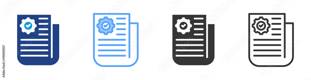 Poster Unc Authentication icon set multiple style collection