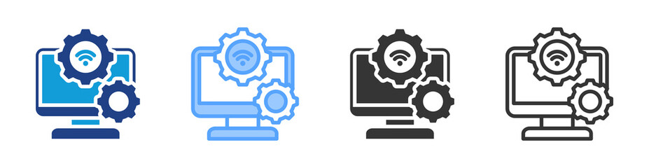 Internet Services icon set multiple style collection