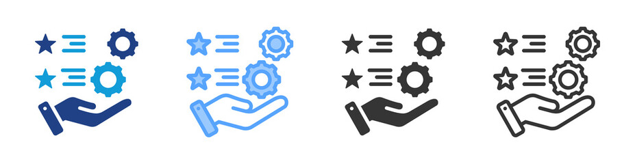 Features icon set multiple style collection