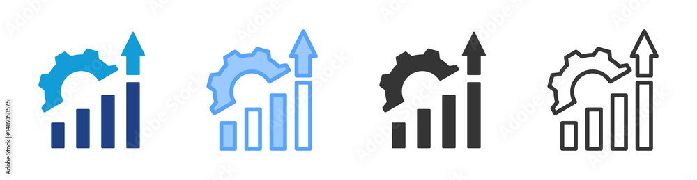 Aufkleber performance icon set multiple style collection