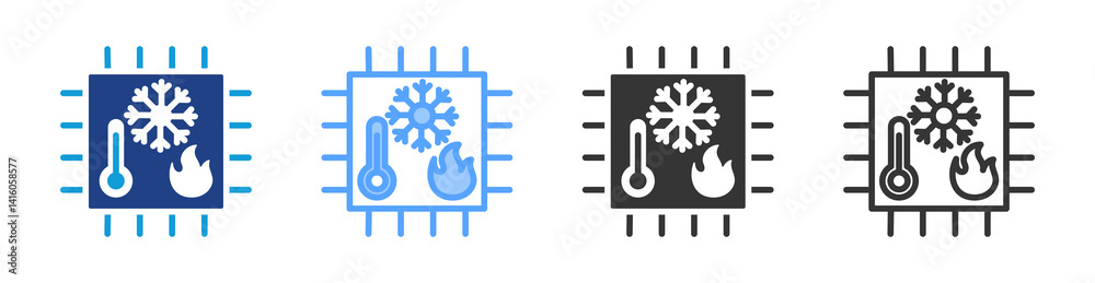 Poster Cpu Throttling icon set multiple style collection