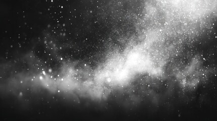 Fototapeta premium Abstract Black and White Particles Dust Clouds Effect Background