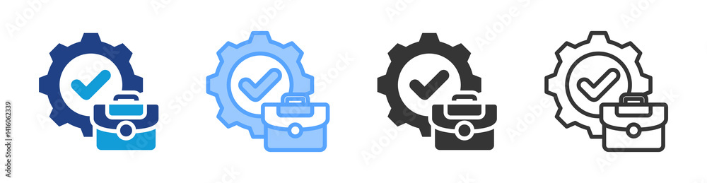 Poster Basic Job icon set multiple style collection