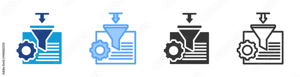 Poster gathering information icon set multiple style collection