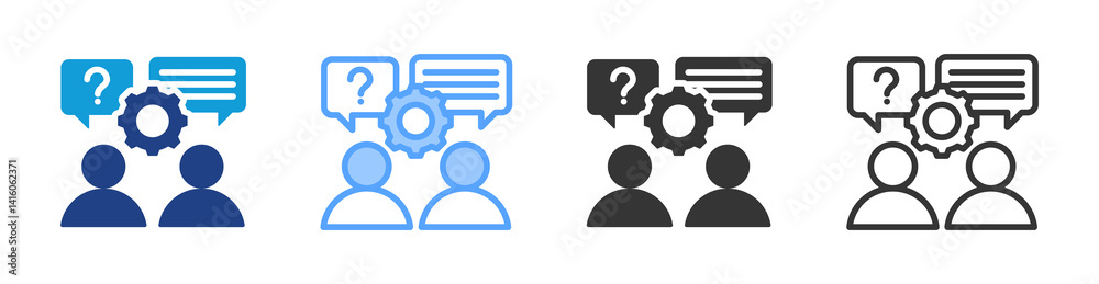 Poster Clarrification icon set multiple style collection