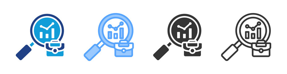 Fototapeta premium Job Analysis icon set multiple style collection