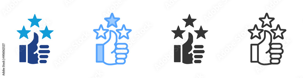 Poster review icon set multiple style collection