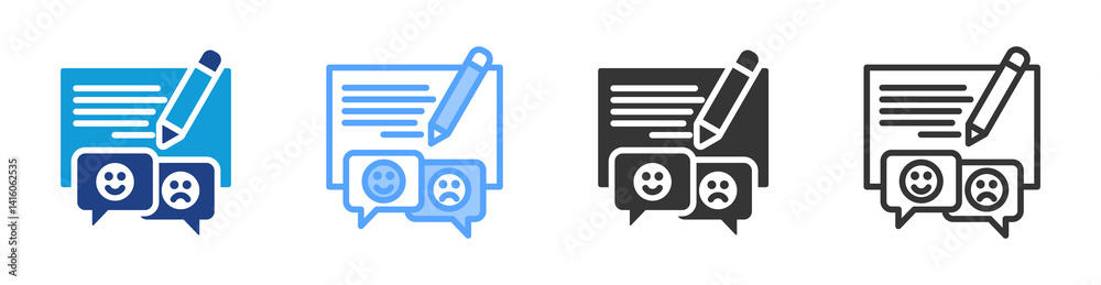 Poster feedback icon set multiple style collection
