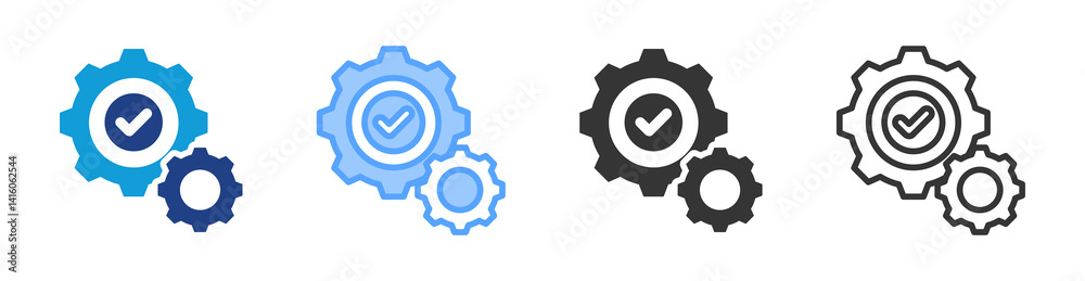 Poster Check icon set multiple style collection