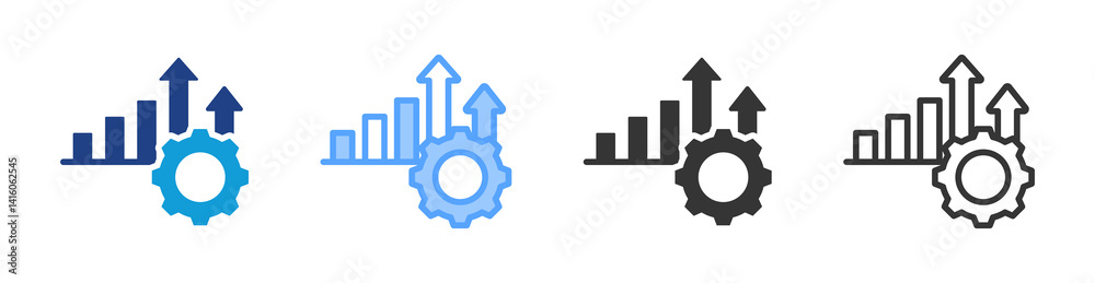 Aufkleber Performance icon set multiple style collection