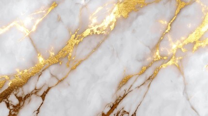 Elegant White Marble Texture with Golden Veins Abstract Background Design