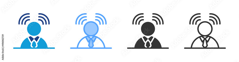 Poster awareness icon set multiple style collection