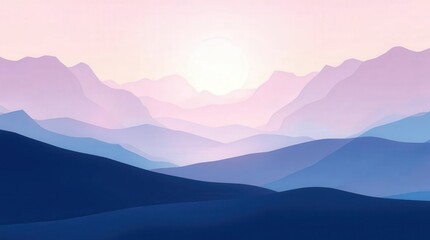 Serene abstract landscape with pastel hues.