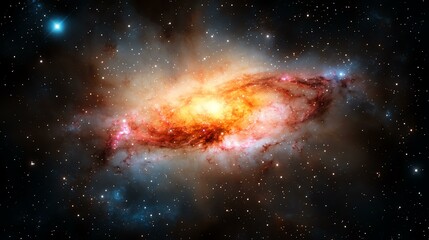 Fototapeta premium Stunning view of a colorful spiral galaxy.