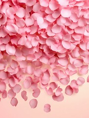 Beautiful pink flower petals scattered artfully.