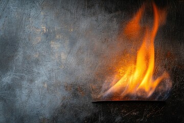 A dramatic contrast between fire and ice. showcasing flames licking at a textured icy surface. creating a striking visual juxtaposition in a dark setting