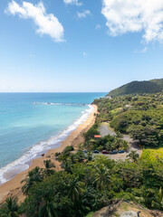A rocky ocean coast in the Caribbean. Puerto Rico. 