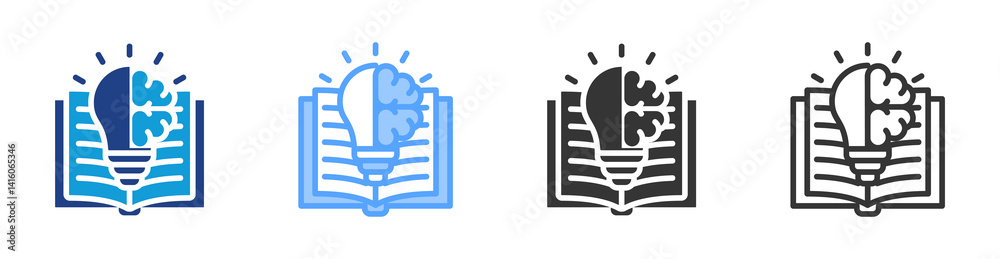 Poster Knowledge icon set multiple style collection