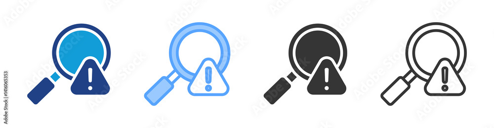 Poster Identify Problem icon set multiple style collection