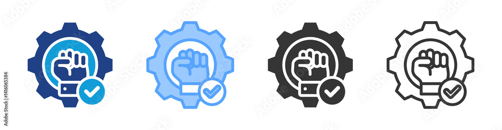 Poster Technical Skills icon set multiple style collection
