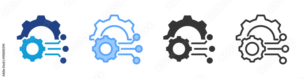 Poster Engineering icon set multiple style collection