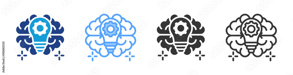 Poster Brainstorming icon set multiple style collection
