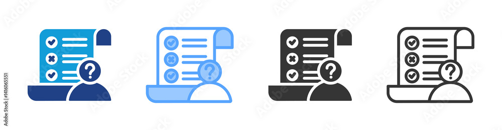 Poster Hypothesis Testing icon set multiple style collection