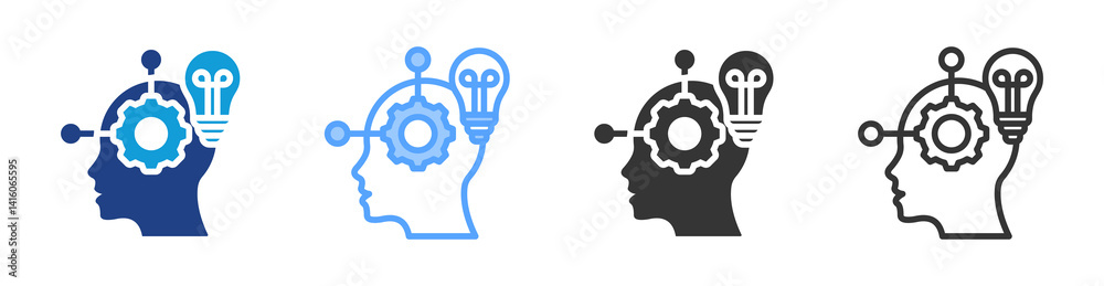 Poster Lateral Thinking icon set multiple style collection