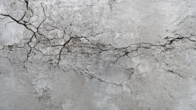 Tiefe Risse in grauer Betonwand