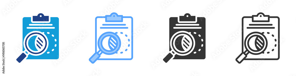 Poster In Transparency icon set multiple style collection