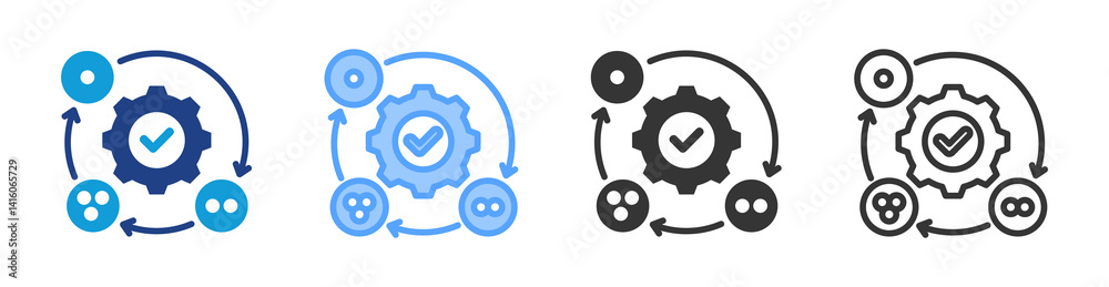 Poster Phase icon set multiple style collection