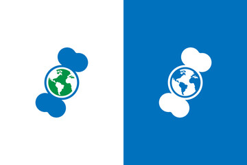 Vector bone and globe logo combination. Medical clinic logotype design template.