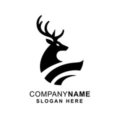 aesthetic deer logo vector illustration