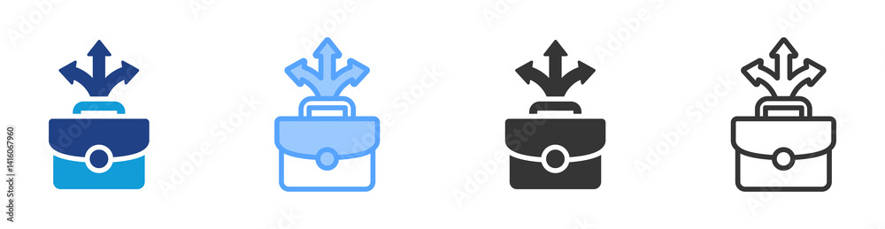 Aufkleber flexible work icon set multiple style collection