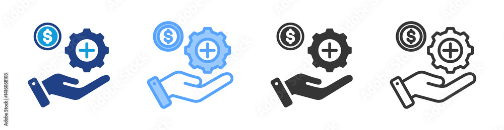 Fototapete additional services icon set multiple style collection